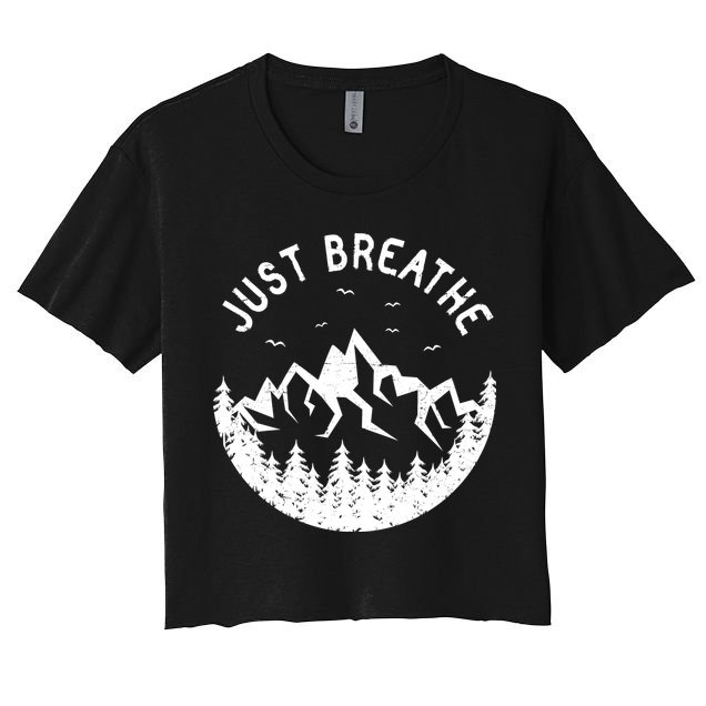 Vintage Just Breathe Nature Adventure Crop Top