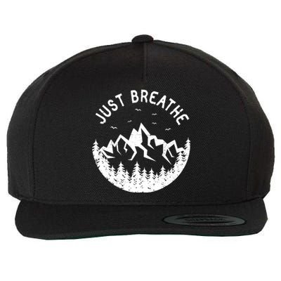 Vintage Just Breathe Nature Adventure Wool Snapback Cap