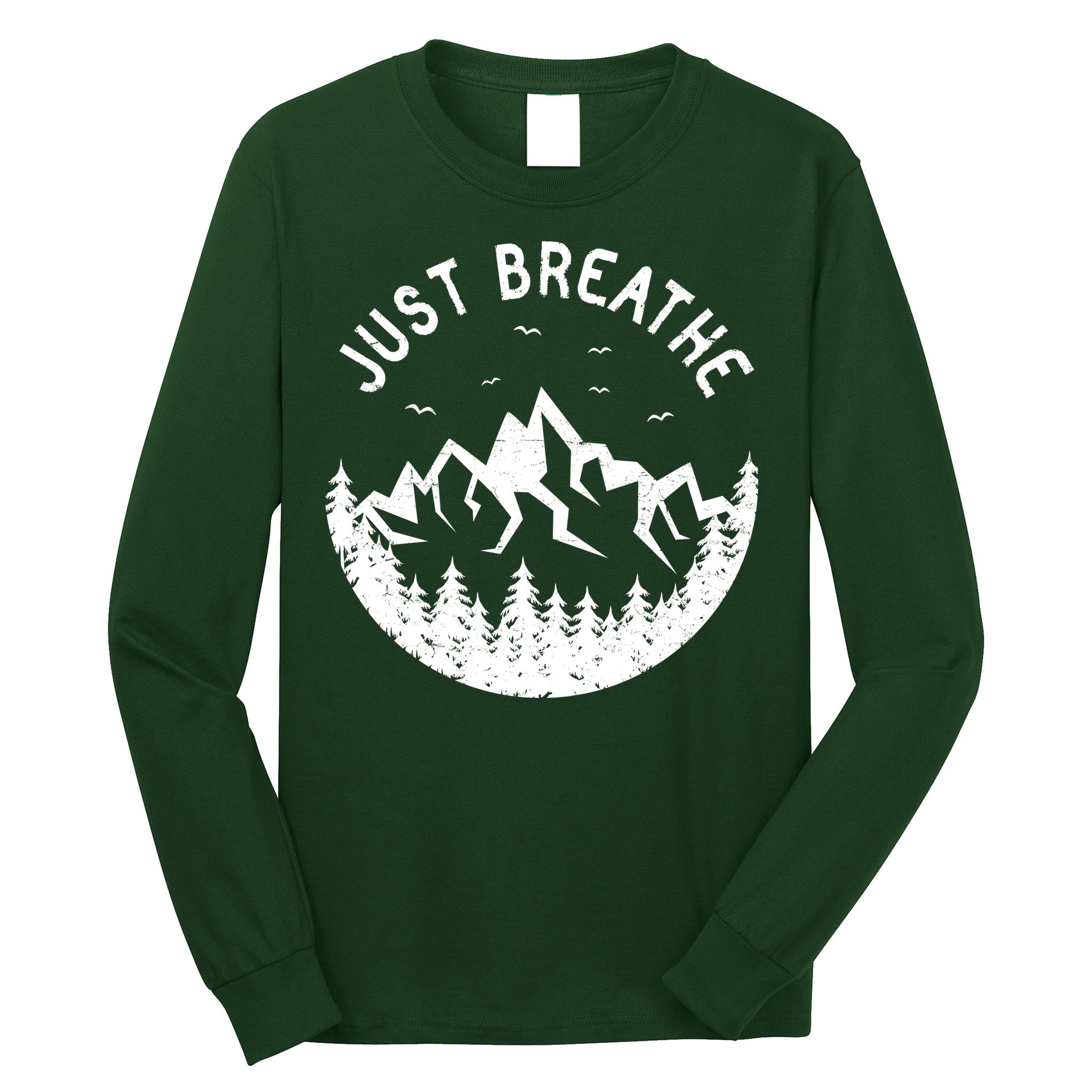 Vintage Just Breathe Nature Adventure Long Sleeve Shirt