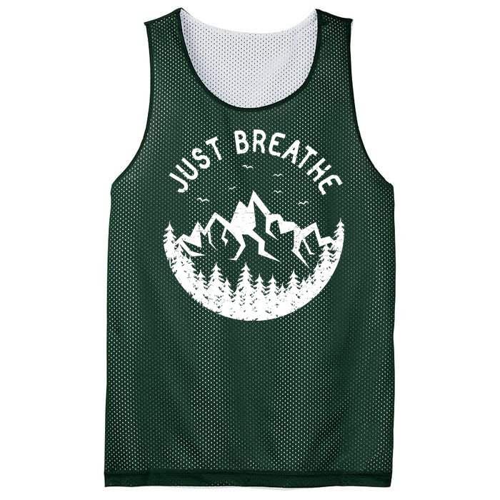 Vintage Just Breathe Nature Adventure Mesh Reversible Basketball Jersey Tank