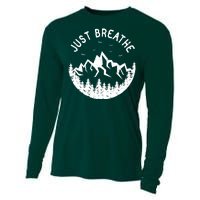 Vintage Just Breathe Nature Adventure Cooling Performance Long Sleeve Crew