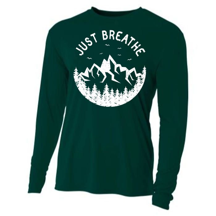 Vintage Just Breathe Nature Adventure Cooling Performance Long Sleeve Crew