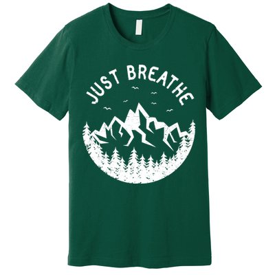 Vintage Just Breathe Nature Adventure Premium T-Shirt