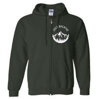 Vintage Just Breathe Nature Adventure Full Zip Hoodie