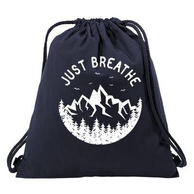 Vintage Just Breathe Nature Adventure Drawstring Bag