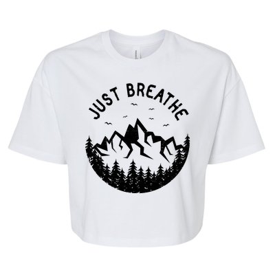 Vintage Just Breathe Nature Adventure Bella+Canvas Jersey Crop Tee