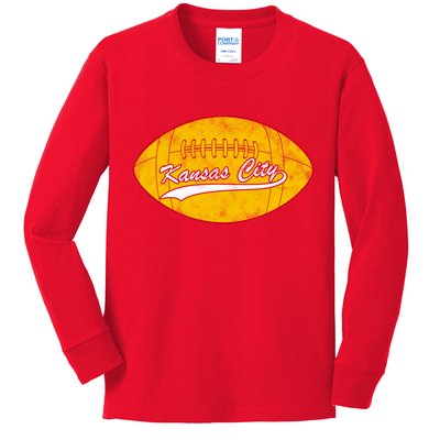 Vintage Kansas City FC Football Kids Long Sleeve Shirt