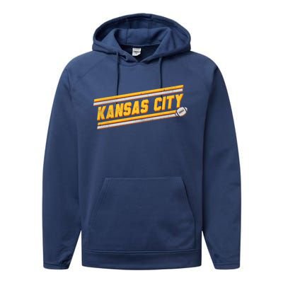 Vintage Kansas City Football Performance Fleece Hoodie