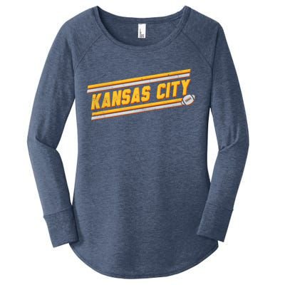 Vintage Kansas City Football Women's Perfect Tri Tunic Long Sleeve Shirt