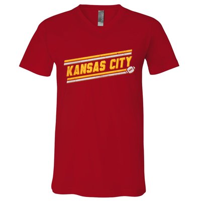 Vintage Kansas City Football V-Neck T-Shirt