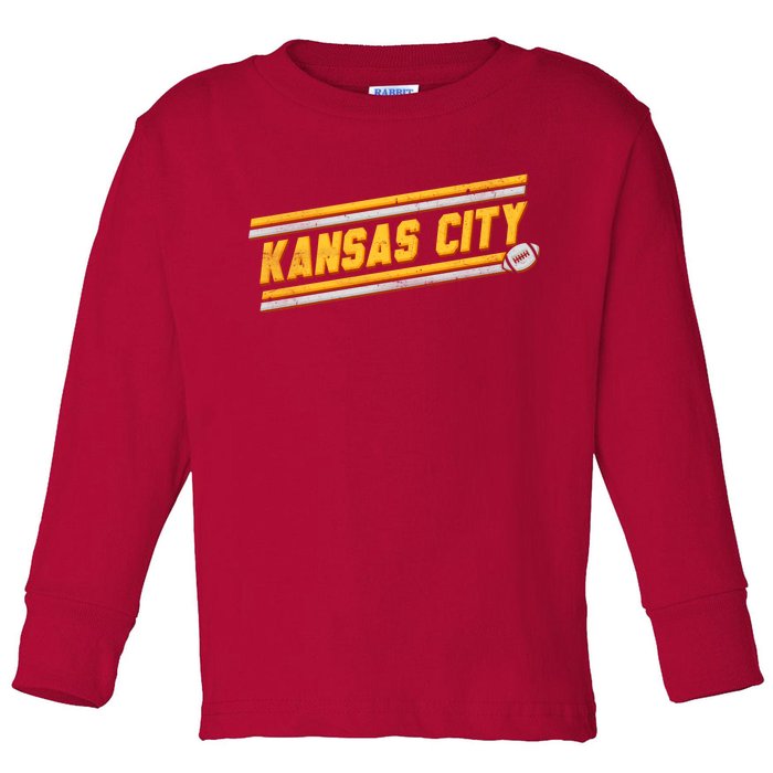 Vintage Kansas City Football Toddler Long Sleeve Shirt