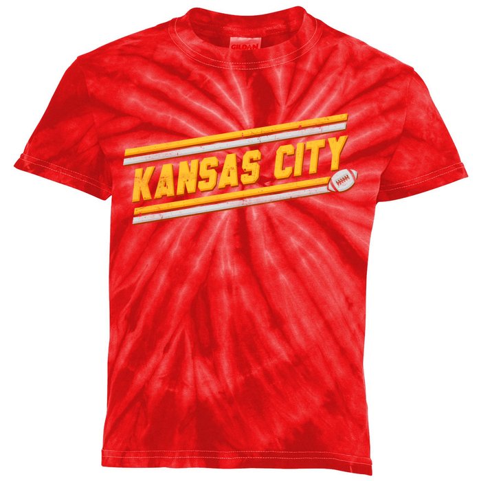 Vintage Kansas City Football Kids Tie-Dye T-Shirt