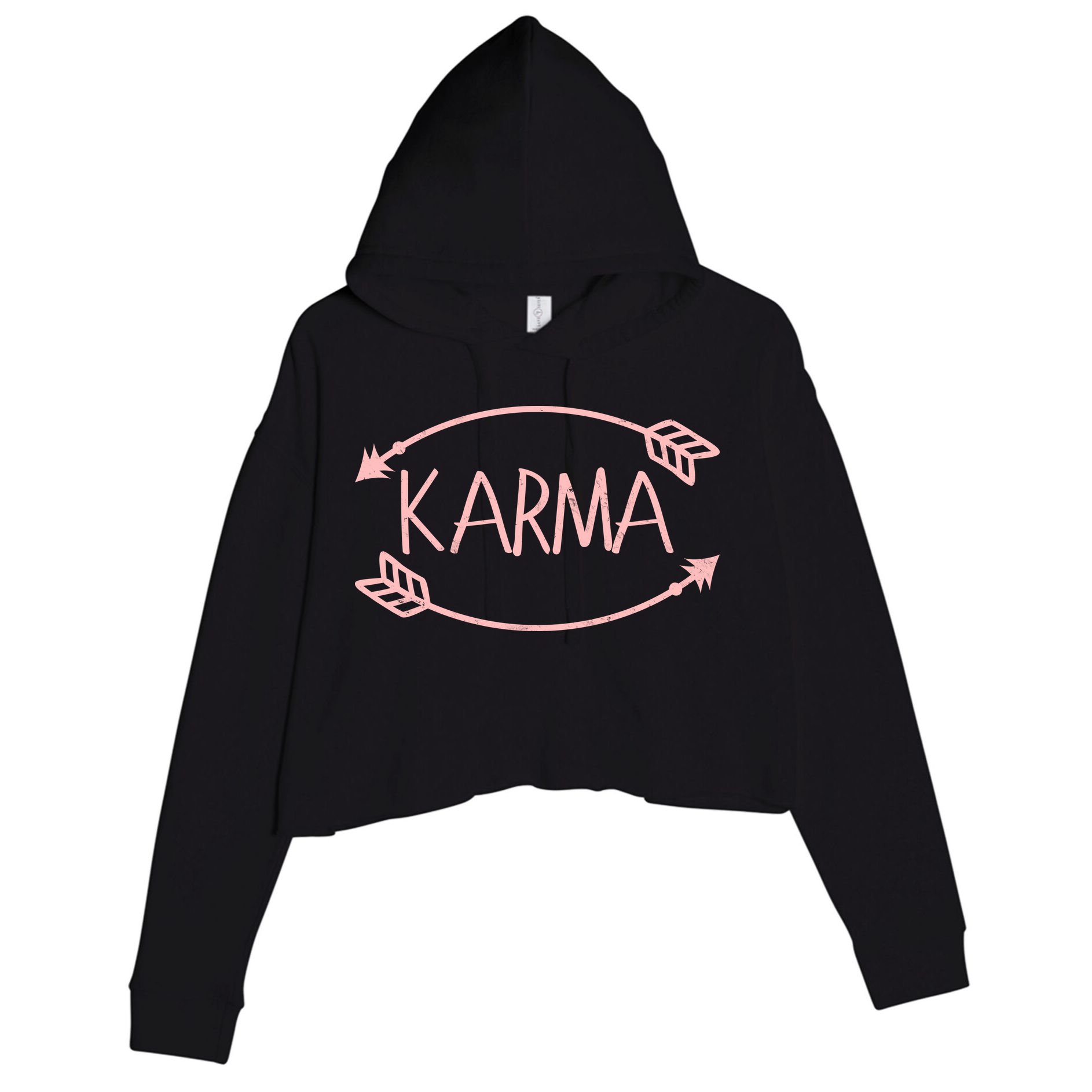 Vintage Karma Arrows Crop Fleece Hoodie