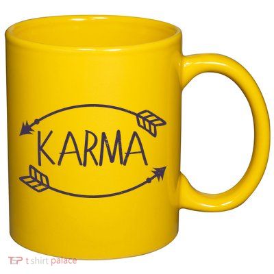 Vintage Karma Arrows 11oz C Handle Ceramic Mug