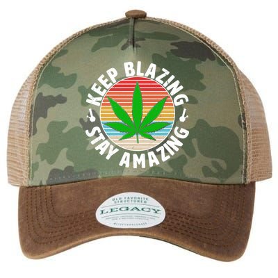 Vintage Keep Blazing Stay Amazing Legacy Tie Dye Trucker Hat