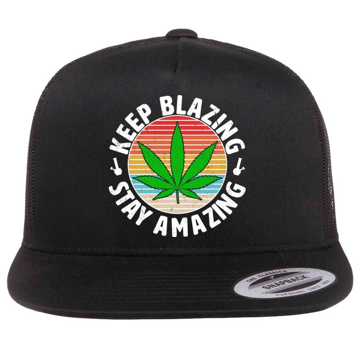 Vintage Keep Blazing Stay Amazing Flat Bill Trucker Hat