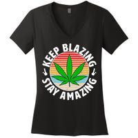 Vintage Keep Blazing Stay Amazing Women's V-Neck T-Shirt