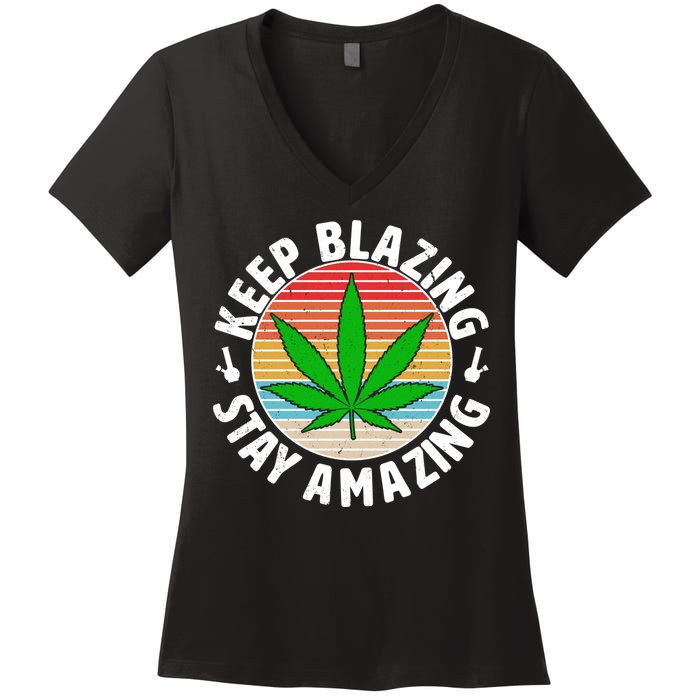 Vintage Keep Blazing Stay Amazing Women's V-Neck T-Shirt