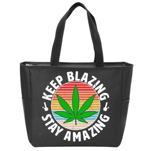 Vintage Keep Blazing Stay Amazing Zip Tote Bag