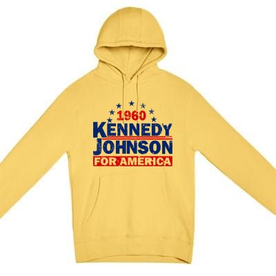 Vintage Kennedy Johnson 1960 For America Premium Pullover Hoodie