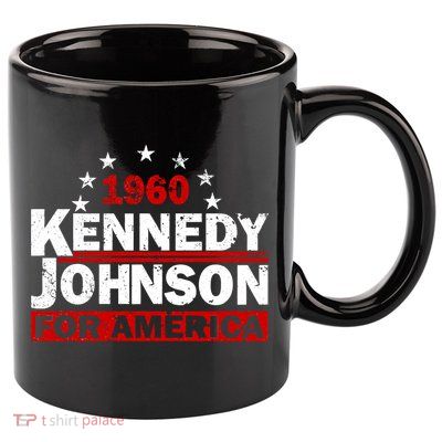 Vintage Kennedy Johnson 1960 For America 11oz C Handle Ceramic Mug