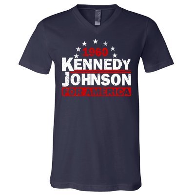 Vintage Kennedy Johnson 1960 For America V-Neck T-Shirt