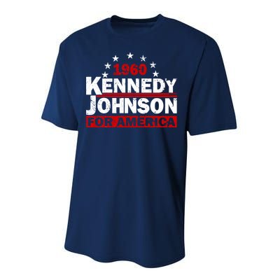 Vintage Kennedy Johnson 1960 For America Performance Sprint T-Shirt