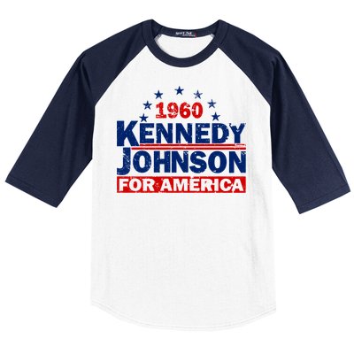 Vintage Kennedy Johnson 1960 For America Baseball Sleeve Shirt