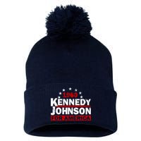 Vintage Kennedy Johnson 1960 For America Pom Pom 12in Knit Beanie