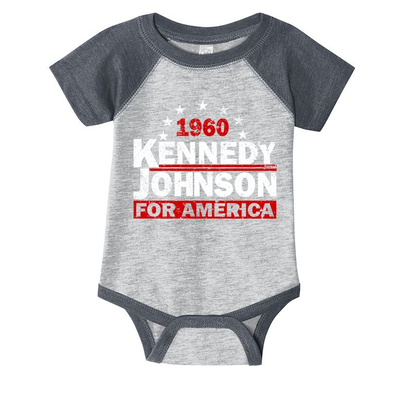 Vintage Kennedy Johnson 1960 For America Infant Baby Jersey Bodysuit