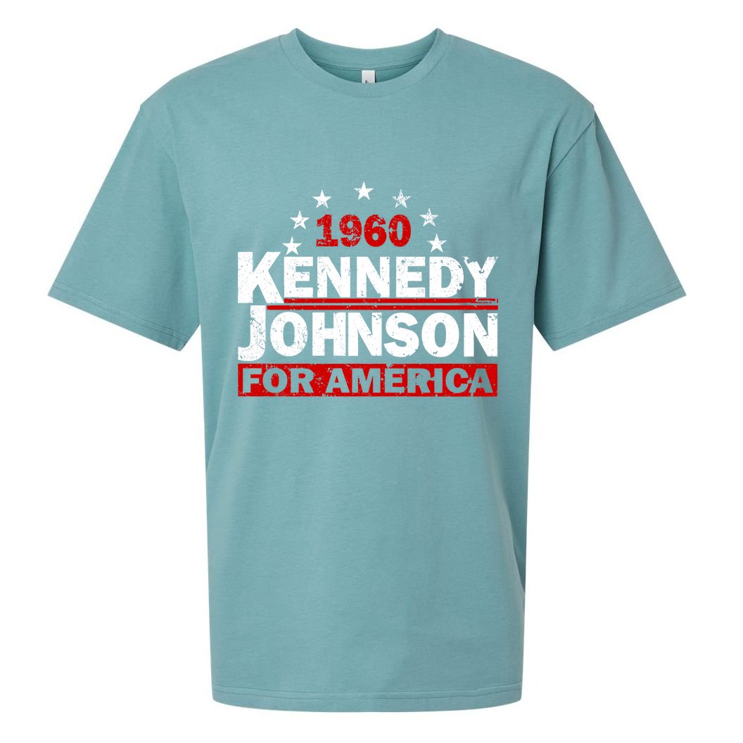Vintage Kennedy Johnson 1960 For America Sueded Cloud Jersey T-Shirt