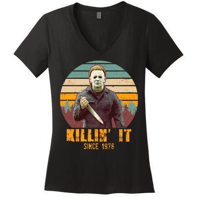 Vintage Killin' It Since 1978 Classic Movie Women's V-Neck T-Shirt