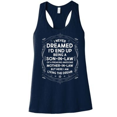 Vintage Label Freaking Awesome Mother-In-Law Women's Racerback Tank