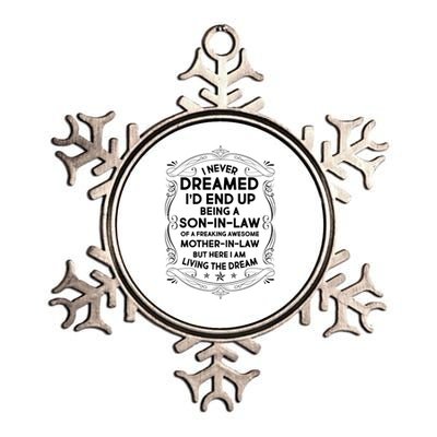 Vintage Label Freaking Awesome Mother-In-Law Metallic Star Ornament