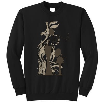 Vintage Lady Smoking Record Player Sweatshirt