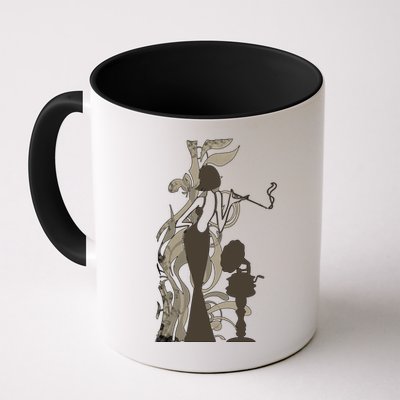 Vintage Lady Smoking Record Player Mug