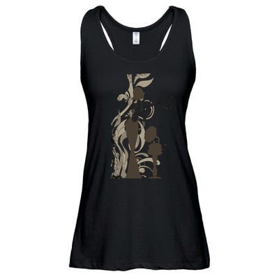 Vintage Lady Smoking Record Player Ladies Essential Flowy Tank