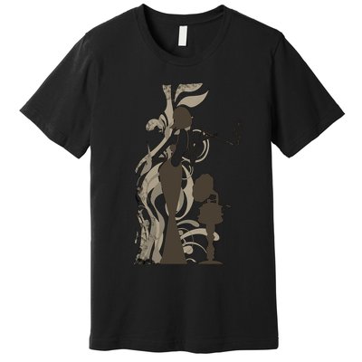 Vintage Lady Smoking Record Player Premium T-Shirt