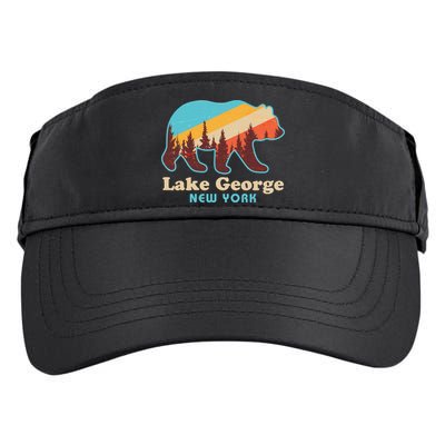 Vintage Lake George New York Forest Bear Adult Drive Performance Visor
