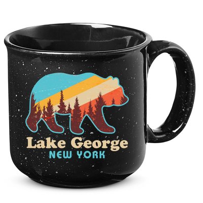 Vintage Lake George New York Forest Bear 15oz Campfire Ceramic Mug