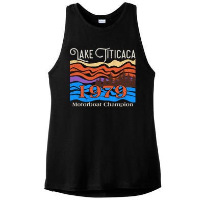 Vintage Lake Titicaca 1979 Motorboat Champion Ladies PosiCharge Tri-Blend Wicking Tank