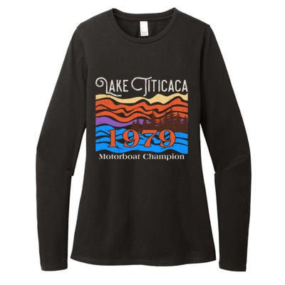 Vintage Lake Titicaca 1979 Motorboat Champion Womens CVC Long Sleeve Shirt