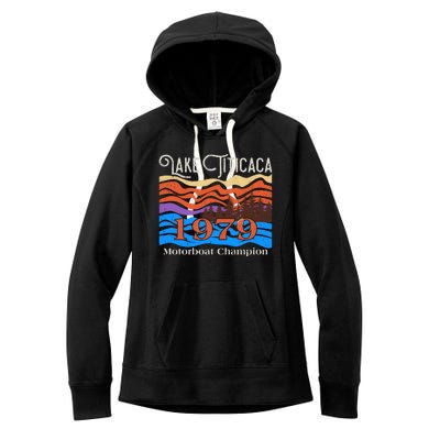 Vintage Lake Titicaca 1979 Motorboat Champion Women's Fleece Hoodie