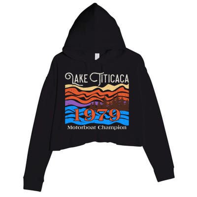 Vintage Lake Titicaca 1979 Motorboat Champion Crop Fleece Hoodie