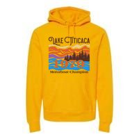 Vintage Lake Titicaca 1979 Motorboat Champion Premium Hoodie