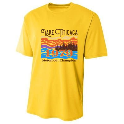 Vintage Lake Titicaca 1979 Motorboat Champion Youth Performance Sprint T-Shirt