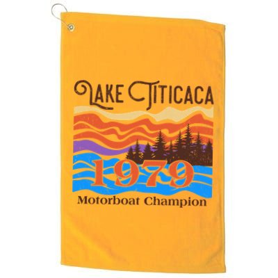 Vintage Lake Titicaca 1979 Motorboat Champion Golf Towel