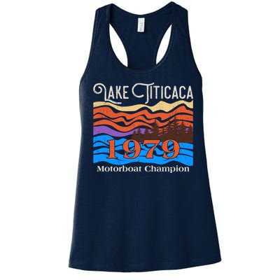 Vintage Lake Titicaca 1979 Motorboat Champion Women's Racerback Tank