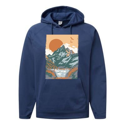 Vintage Landscape Performance Fleece Hoodie