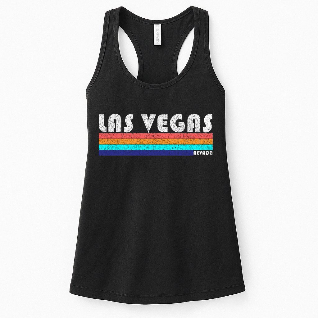 Vintage Las Vegas Nevada Stripe Logo Womens Tank Top